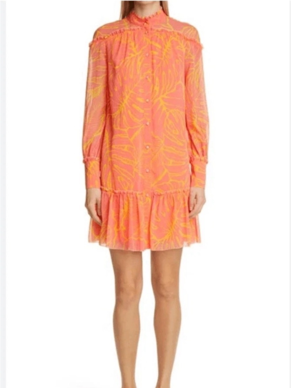MARCHESA NOTTE bright orange dress 16